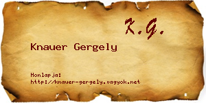 Knauer Gergely névjegykártya